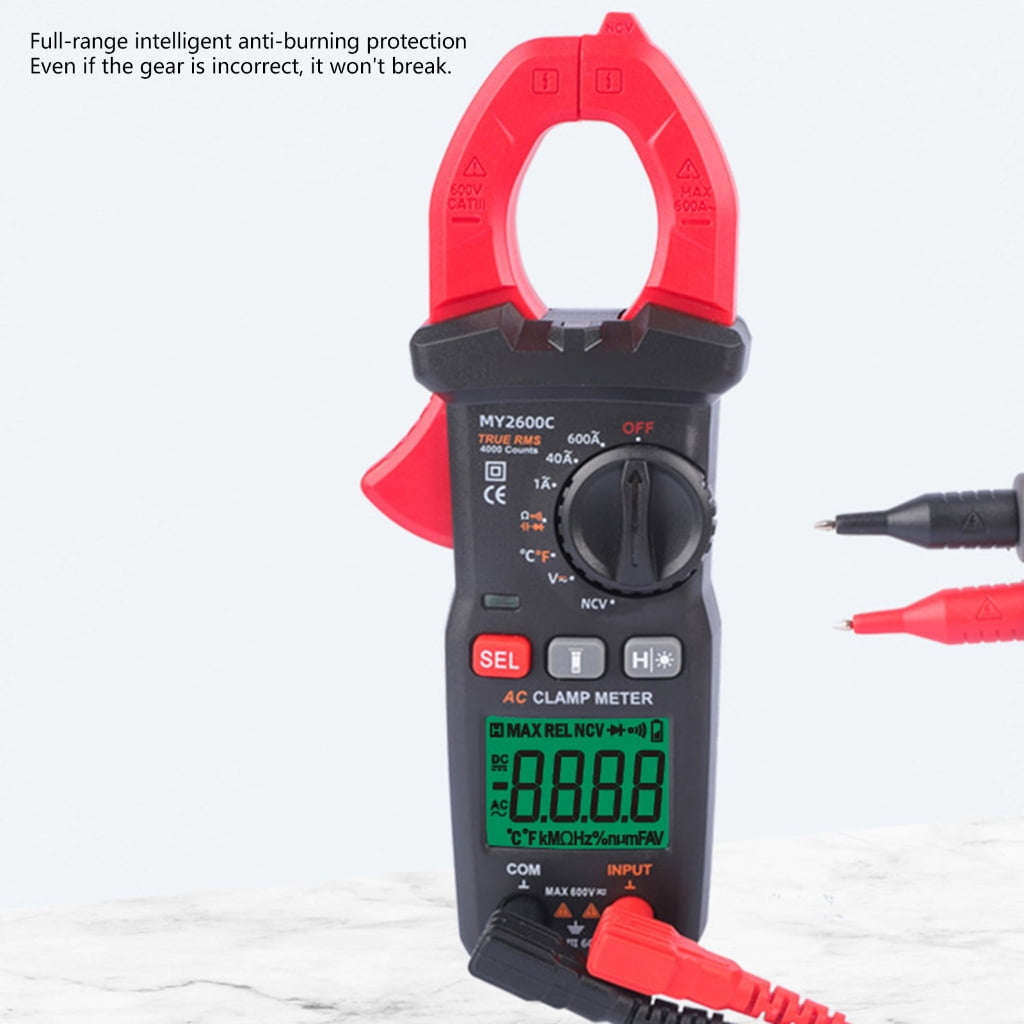 Digital Clamp Meter 0-600V 600A Current True RMS Ammeter Pliers Multimeter