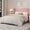 Pink, variant on GIMMYFIVE Full Suede Upholstered Platform Bed Frame, Tufted Wingback Headboard, Wood Slats, No Box Spring, Easy Assembly