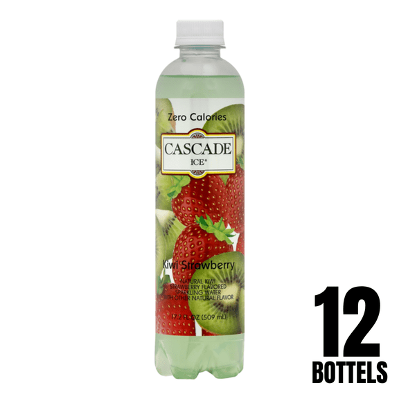 Cascade Ice, Kiwi Strawberry Sparkling Water, 17.2 fl oz Bottles (Pack of 12)