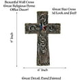 thumbnail image 2 of Urbalabs Western 9 Inch Wall Cross God Bless Texas Boot Star Flag Horseshoes Distressed Rustic Cowboy Wall Hanging Cross Country Wall Decor Room Decoration Office Church Home, 2 of 7