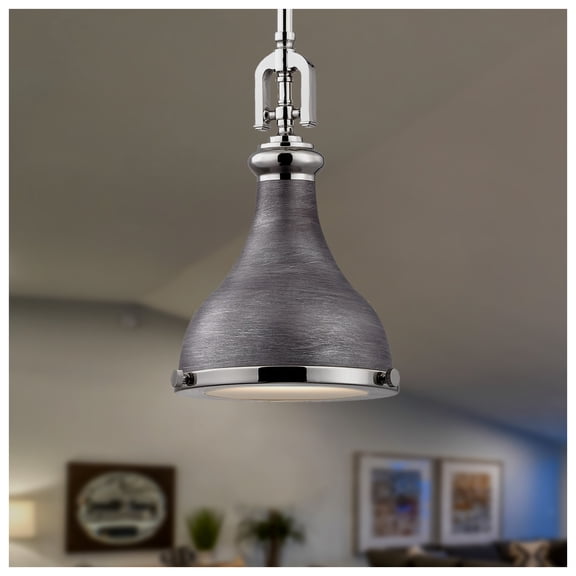 Elk Home 9-Inch Wide Rutherford Pendant, Transitional, Weathered Zinc