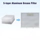 thumbnail image 4 of Aluminum Silver Cooker Hood Filters Metal Mesh Extractor Vent Filter 210x250x9mm Range Hood Metal Grease Filter, 4 of 9