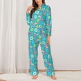 thumbnail image 3 of Wukai Donut Print Women's Pajama Set - Soft Long Sleeve Sleepwear for Comfort and Style-Medium, 3 of 9