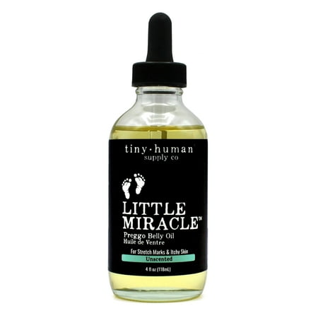 Little Miracle Preggo Belly Oil (Fragrance Free) 4oz for Pregnant Mothers, Reduce Stretch Marks and Increase Elasticity