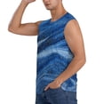 thumbnail image 3 of Lsque Sparkling With Blue Print Men's Cotton Blend Sleeveless Muscle Shirts (S-3XL)- Moisture Wicking, Odor Protection, UPF 30+,Large, 3 of 8