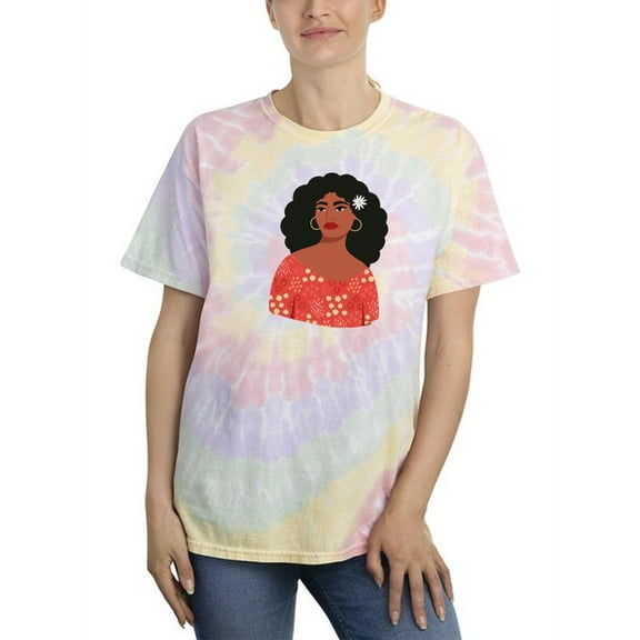 Lovely Afro Woman Tie Dye Spiral Women -Image by Shutterstock, Female XX-Large