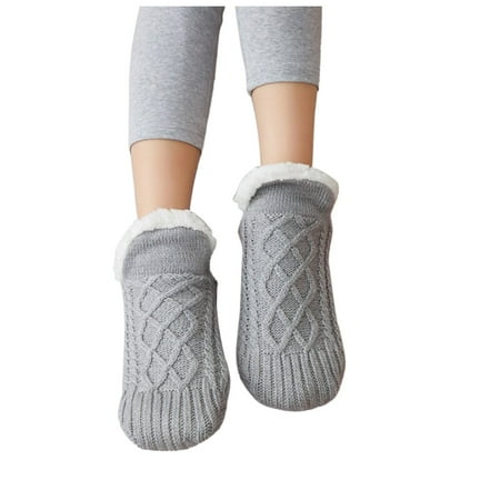 

3 pairs * Indoor Floor Non-Slip Thermal Socks Woven And Velvet Indoor Socks Slippers Thermal Slipper Socks For Women black socks for men