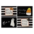 thumbnail image 2 of Juego de 4 manteles individuales para mesa de comedor con diseño de tiras de Halloween, 2 of 5