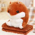 thumbnail image 3 of Almohada de Hámster de Peluche Adepaton con Manta de Lana MZQ-0476-1, 3 of 8