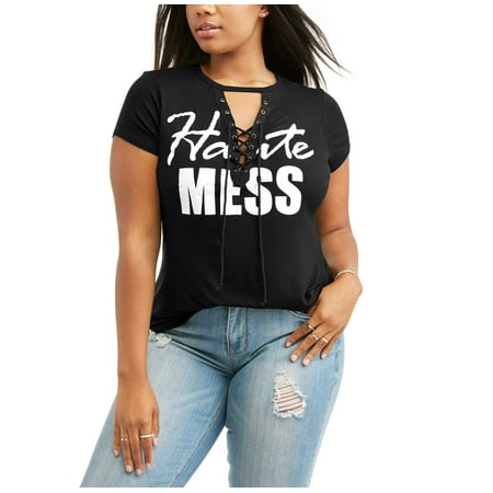 No Comment Juniors' Plus Rocker Screen Tee