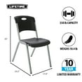 thumbnail image 4 of Lifetime Stacking Chairs, Indoor/Outdoor Commercial, Black & Silver, Adult Sized, 4 Pack (480310), 4 of 20