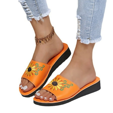 

Bxzhiri Women s Ladies Summer Hollow Out Wedge Buckle Sandals Casual Shoes