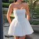 thumbnail image 1 of Vestido corto de encaje sin mangas para mujer, minivestido Sexy ajustado de cintura alta con sujetador, sin tirantes, 2024, 1 of 5