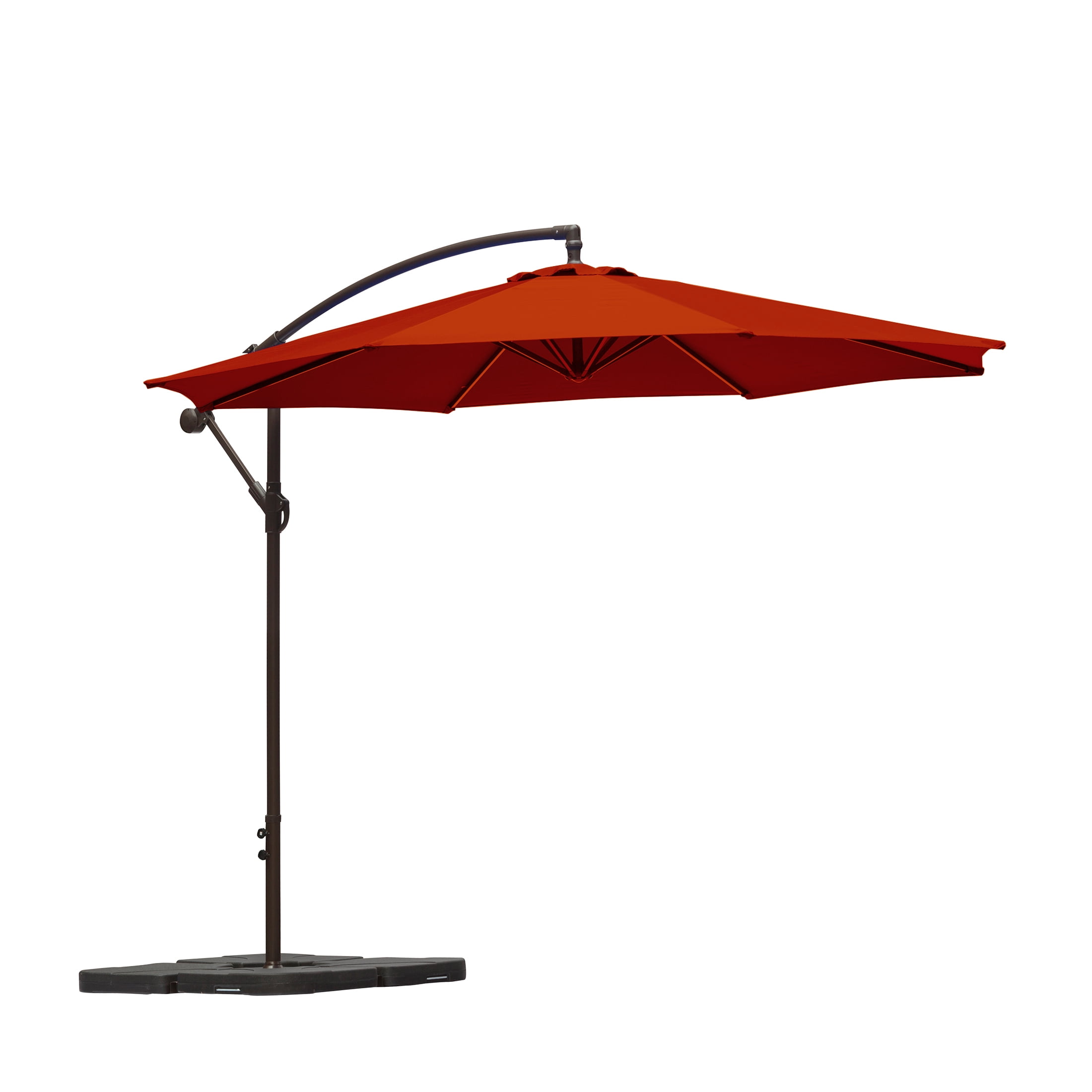 GARDEN 10" Ft Offset Cantilever Umbrellas w/ Base Weights Included for Outdoor Patio Shade, Red