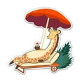 thumbnail image 1 of Giraffe Relaxing - 5" Vinyl Sticker - For Car Laptop I-Pad - Waterproof Decal, 1 of 1