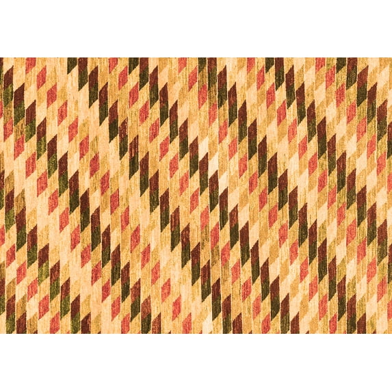 Ahgly Company Indoor Rectangle Abstract Orange Modern Area Rugs, 5' x 8'