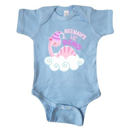 

Inktastic Meemaw s Lil Dino with Cute Pink Baby Dinosaur Gift Baby Boy or Baby Girl Bodysuit