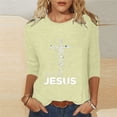 thumbnail image 1 of Daisyyozoid Chemise de Pâques pour Femmes Col Rond Manches Longues, 1 of 5