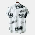 thumbnail image 6 of safuny Men's Loose Comfy Shirts Clearance Fashion Summer Short Sleeve Shirts Holiday Lapel Pullover Button Leisure Polka Dot Print Tees Clothing White, 6 of 9