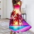 thumbnail image 2 of Robes d'Été pour Femmes Colorées, Fluides, Décontractées, Sans Manches, Robes Maxi, Tenue de Plage Hawaïenne avec Encolure en V, 2 of 5
