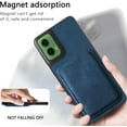 thumbnail image 5 of for Motorola Moto G35 Magnetic Case with Detachable Credit Card Holder Slot, PU Leather Slim Fit Scratch Resistant Ultra-Thin Case for Motorola Moto G35. TCK-Retro Black, 5 of 10