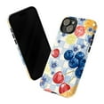 thumbnail image 3 of Watercolor Fruit & Floral Checkered Phone Case for iPhone 16 15 14 13 12 11 Pro Max Plus Mini – Blueberry, Cherry & Citrus Design, Vintage Summer Aesthetic Protective Phone Cover, 3 of 6