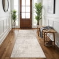 thumbnail image 4 of 3x6 Washable Hallway Runner Rug: Abstract Stain Resistant Bathroom Kitchen Rug Farmhouse Ultra Soft Bedroom Entryway Print Floor Mat Thin Non-slip Indoor Carpet For Living Room Laudry(3x6 Beige/cream, 4 of 8