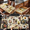 thumbnail image 3 of Sunflower Placemats for Dinning Table Set of 6, Yellow Plaid Lattice You Are My Sunshine Burlap Kitchen Place Mats Waterproof Cloth Table Mats, Indoor Outdoor Placemats Easy Clean Dinner Decor, 3 of 8