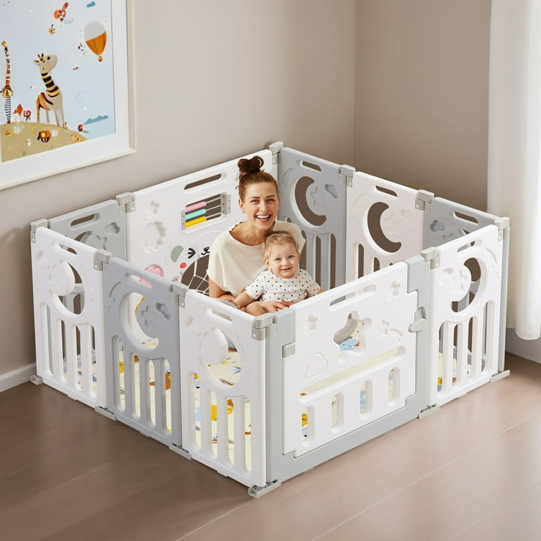Neche Foldable Playpen, 10 Panel Play Yard for Babies and Neche Foldable Playpen, 10 Panel Play Yard for Babies and