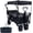 Black+ Gray, variant on Collapsible Wagon Cart with Removable Canopy, 140L Folding Wagon for All-Terrain with Brake, Heavy Duty Utility Wagon for Camping Beach Shopping