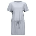 thumbnail image 6 of DHFJKG Womens Summer 2 Piece Outfits Casual Skirt Sets Short Sleeve Basic Tee Shirt And Drawstring Mini Skirts Matching Jogger Set Versatile Outfit, 6 of 8