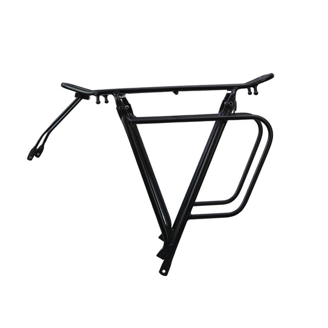 DYNWAVECA Rear Cargo Rack Biking 75kg Heavy Duty Aluminum Alloy Rear Bike Rack Black