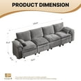 thumbnail image 6 of HOMYEDAMIC Modular Sofa U-Shaped, Chenille Fabric Small Space Couch, Comfortable Apartment Living Room sectional Sofa with 2 Pillows 129”, 6 of 8