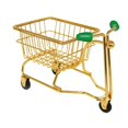 thumbnail image 2 of Mini carrito de compras, juego de simulación, accesorio de fotografía multiusos, lindo juguete de supermercado oro y verde, 2 of 9
