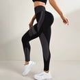 thumbnail image 7 of FENGGHAO Women's Casual High Waisted Breathable Tapered Yoga Pants With Color Blocking Tight Fitting Hip Lifting Striped Sports Yoga Leggings, 7 of 7