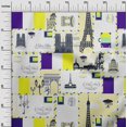 thumbnail image 3 of oneOone Cotton Poplin Twill Dark Purple Fabric Paris Postcard Sewing Material Print Fabric By The Yard 56 Inch Wide, 3 of 6