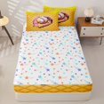 thumbnail image 4 of Homewish Girly Ball Games Zipper Full Size Comforter Sets with Fitted Sheet and 2 Pillowcases,Yellow Baseball Ice Cream Zipper Bedding Set For Kids,Reversible,4-Piece, 4 of 7