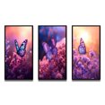 thumbnail image 2 of Designart "Wonderful Sunset with a Pink Butterfly III" Animals Butterfly Framed Wall Art Set Of 3 - Pink Butterfly Frame Gallery Wall Set For Home Decor, 2 of 6