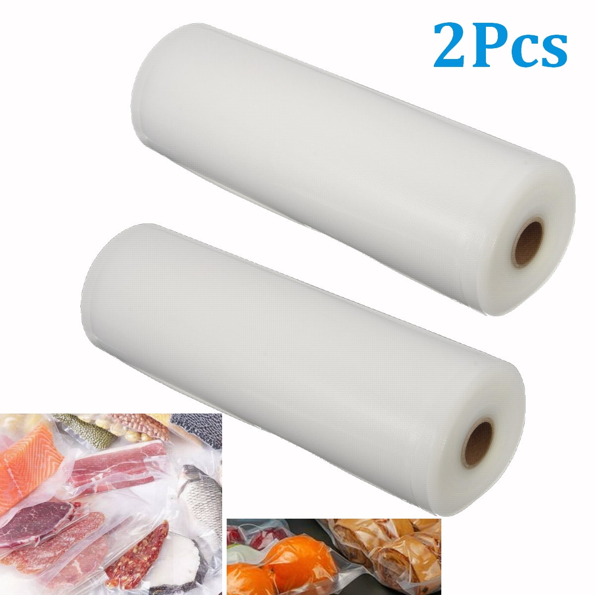 2Pcs 11''x49Ft Vacuum Sealing Roll Bag Food Storage Saver Kitchen