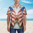 thumbnail image 2 of Yiaed Patriotic Butterfly Floral Print Hawaiian Shirt for Men Short Sleeve Button Down Shirts Beach Shirts for Men,X-Large, 2 of 7