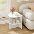 thumbnail image 2 of Gymax 2PCS Half Round Side Table 2-tier Wooden Nightstand w/Open Storage Shelves, 2 of 10