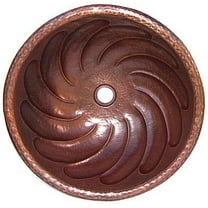 Hammered Round Twister Bathroom Copper Sink