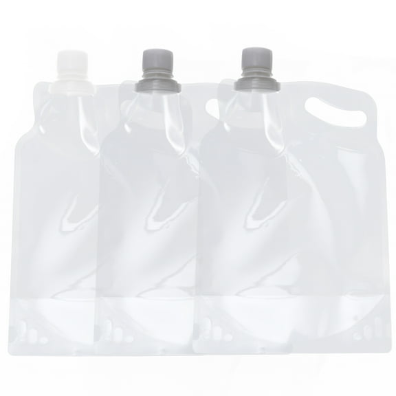 ITSELFER 3pcs 2L Water Pouch Portable Foldable Water Bag Water Container Jug