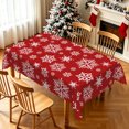 thumbnail image 5 of Nanqianyi Classic White Snowflake Christmas Tablecloth,60"x84",Waterproof Stain Resistant Rectangular Table Cover, 5 of 6