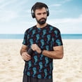thumbnail image 4 of Wukai Blue Seahorse Print Men's Short-Sleeved Mesh T-Shirt,Quick-Dry Short Sleeve Workout T-Shirt-6X-Large, 4 of 8