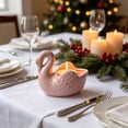 thumbnail image 7 of PSVFUJZ Ceramic Cygnet Candle Holder, Glossy Decorative Candlestick Stand, Holiday Ornament for Scented Candle Candlelight Dinner Thanksgiving Christmas Home Table Decor Pink, 7 of 7