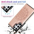 thumbnail image 6 of Dteck Card Holder Case for Samsung Galaxy S23,Magnetic Flower Back Flip Case Wallet Protective Kickstand Phone Cover for Galaxy S23,Rosegold, 6 of 6