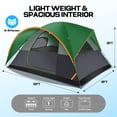 thumbnail image 3 of HOTEEL 8 Person Camping Tents with Rainfly, Tent for Camping with Storage Pockets, Waterproof Camp Tent with Mesh Windows, Family Camping Tent For Traveling Hiking, Green, 3 of 8