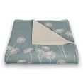 thumbnail image 3 of Creative Products Blue Pattern White Floral 50 x 60 Coral Fleece Blanket, 3 of 3