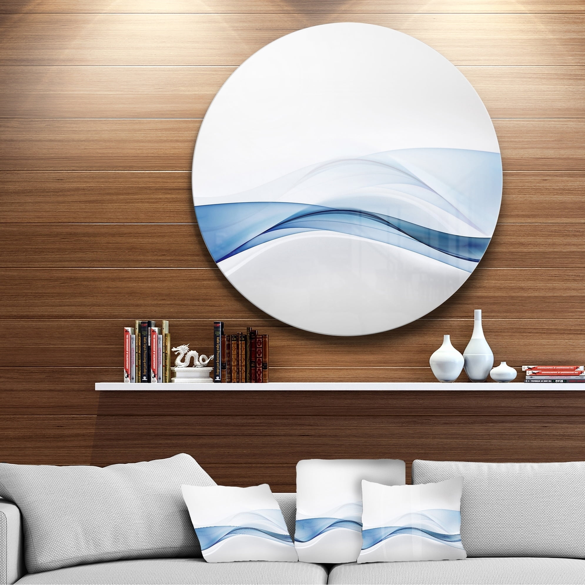 Designart '3D Wave of Water Splash' Abstract Circle Metal Wall Art
